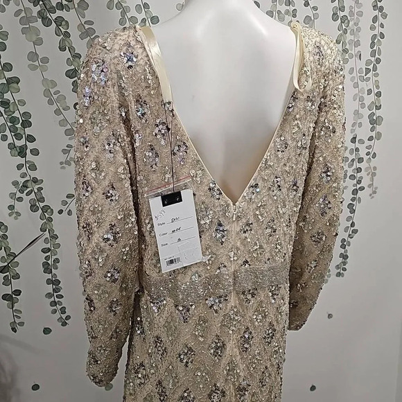 Mac Duggal GEOMETRIC EMBELLISHED EVENING GOWN Sz 16 - Picture 9 of 12